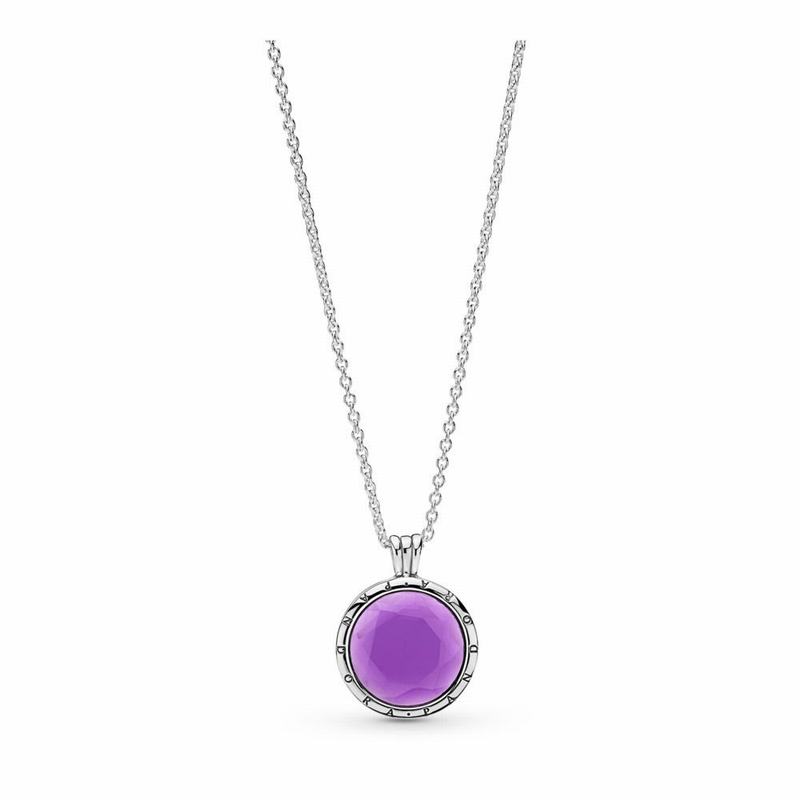 Coliere Pandora Faceted Argint/Violet (cxGvgKNh)